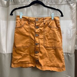 Kensie Orange A-Line Mini Skirt for Casual Wear
